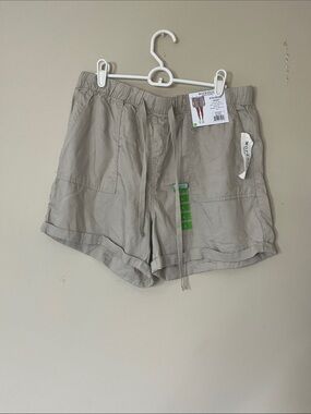 Workshop Republic Clothing High-Waist Drawstring Shorts - Taupe